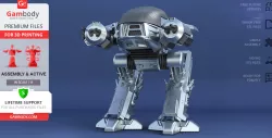 OCP ED-209 (1987) 3D Printing Model | Assembly + Action