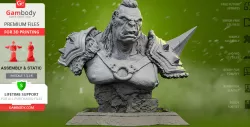 Orc The Executioner Bust 3D Printing Figurine | Assembly
