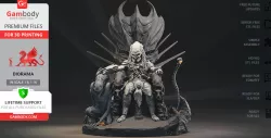 Predator on Throne 3D Printing Figurine in Diorama | Assembly