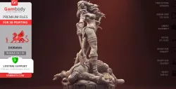 Red Sonja 3D Printing Figurine in Diorama | Assembly