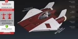 RZ-1 A-Wing 3D Printing Model | Assembly + Active