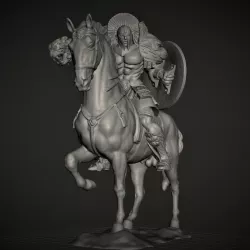 Spartan warrior on horseback