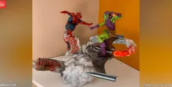 Spider-Man vs Green Goblin 3D Printing Figurines in Diorama | Assembly