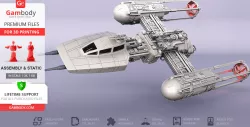 Y-wing Starfighter 3D Printing Model | Assembly