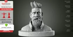 Zombie Hunter Bust 3D Printing Figurine | Assembly
