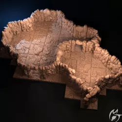$10.00The Goblin Cave - Dungeon Tiles - modular OpenLOCK terrain