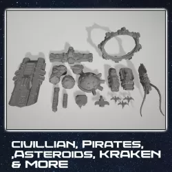 $14.99Civilian Ships, Pirate Ships, Space Kraken & Asteroids