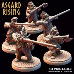$15.00DWARF RANGED: Dwarves in Clothes with Firearms (Short and Long barrels) /Modular/ /Pre-supported/