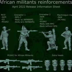 $16.00Patreon pack 10 - April 2022 - African militants reinforcements