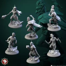 $17.00Goblin Warriors 6 miniatures set pre-supported