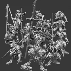 $18.00Bearded Devils (Barbazu) Unit of 10 Infernal Shock troops (32mm scale presupported miniatures