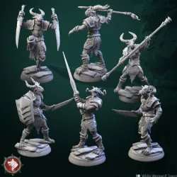 $18.00Dragonborn warriors 6 miniatures set 32 mm pre-supported
