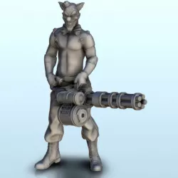 $2.30Clown with mini-gun 2 (+ supported version) - Post-Apo Zombies universe 15mm 20mm 28mm 32mm 42mm