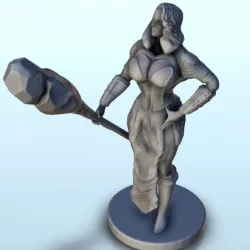 $2.30Sexy female warrior with bludgeon and armour 8 - Sci-Fi Science-Fiction 40k 30k