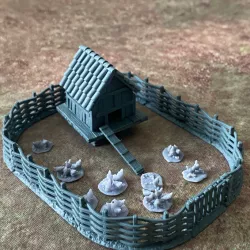 $25.0015mm Chicken Coop and Fence, AND chickens!