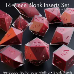 $25.00Blank Inserts Set for Sharp-Edged Dice - 14 Shapes - Supports Included
