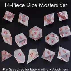 $25.00Dice Masters Set - 14 Shapes - Aladin Font - Supports Included