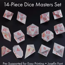 $25.00Dice Masters Set - 14 Shapes - Josefin Font - Supports Included