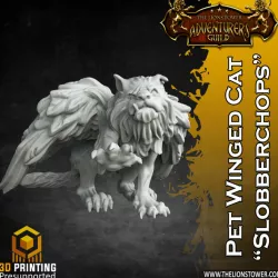 $3.00Slobberchops, winged Cat familiar (32mm scale pre-supported miniature)