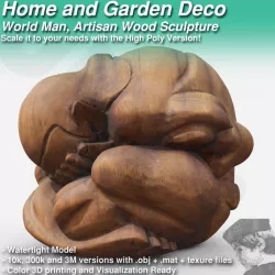 3D printable World Man, Artisan Home Deco Ready for Color 3D printing