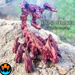 $4.00Dune Striker, Articulating Dragon, Flexi Articulated Scorpion Beast, Print in Place, No Supports, Fantasy Creature