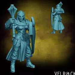 $4.00Female Bounty Hunter Cleric with Mace and Shield (PRESUPPORTED)