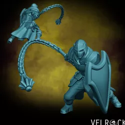 $4.00Male Bounty Hunter Cleric with Flail and Shield (PRESUPPORTED)