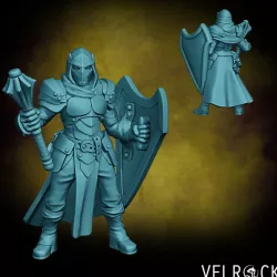 $4.00Male Bounty Hunter Cleric with Mace and Shield (PRESUPPORTED)