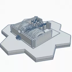 $4.00Ruined Military Power Station with Hex Base MilRHB018