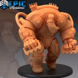 $4.90Exosuit Dwarf / Construct Hammer / War Machine / Steampunk Tech Battle Robot