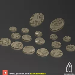 $4.95The Dark City of Irazar. 3d Printing Designs Bundle. Alien Dark Eldar. Round / Oval Bases Set for Wargames
