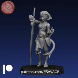 $5.00Bella Tiefling Barbarian 32mm DnD