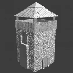 $5.00Medieval Modular Castle System - Wall tower with wooden protection