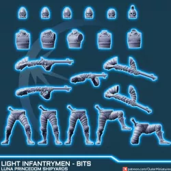 $7.00LIGHT INFANTRYMEN, BITS - LUNA PRINCEDOM SHIPYARDS
