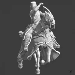 $7.50Medieval Crusader Knight fighting with mace