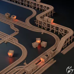 $7.50Mine Railway and Miner Carts