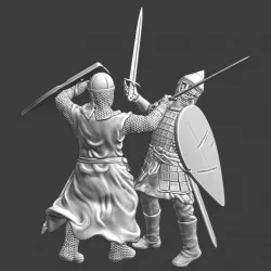 $7.50Small vignette - Crusader knight killing Russian warrior