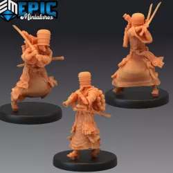 $8.90Basket Monk Set / Katana Sword Master / Male Fighter / Japanese Dynasty / Flute Attacking Defending