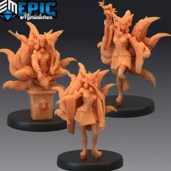 $8.90Kitsune Set / Fox Humanoid / Nine Tailed Female Sorcerer / Japanese Mythology / Magic Altar