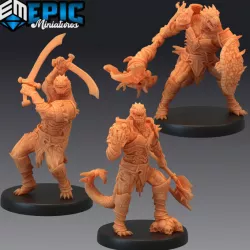 $8.90Lizardfolk Warrior Set /Reptile Soldier / Draconic Lizard / Dragonborn / Sword Shield Axe Fighter