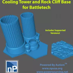 Battletech Buildings and Bases - Cooling Tower & Rock Cliff Base