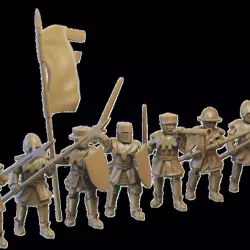 Medieval infantry miniatures (modular, 32mm)
