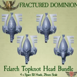 $2.00Fractured Dominion - Felarch Topknot Heads x 4 (Ancient Eldar)