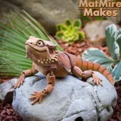 $2.98Bearded Dragon Articulated Toy, Print-In-Place Body, Snap-Fit Head, Cute Flexi