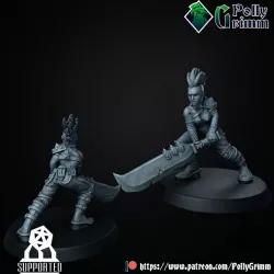 $3.00Tabletop sci-fi post apocalypse miniature. Wasteland Amazons.