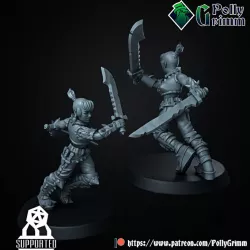 $3.00Tabletop sci-fi post apocalypse miniature. Wasteland Amazons.