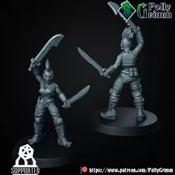 $3.00Tabletop sci-fi post apocalypse miniature. Wasteland Amazons.