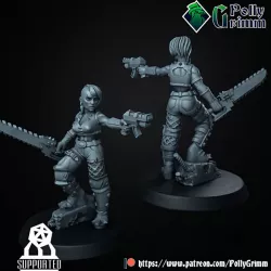 $3.00Tabletop sci-fi post apocalypse miniature. Wasteland Amazons.