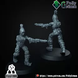 $3.00Tabletop sci-fi post apocalypse miniature. Wasteland Amazons. Warrior with guns