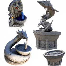$3.25Sea Serpent Water Fountains and Statues Fantasy Tabletop Miniatures